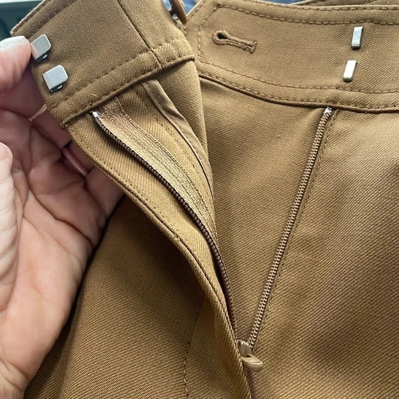 Club Monaco wide leg cropped trousers Pants Brown Women’s size 2 Business casual - Picture 9 of 10